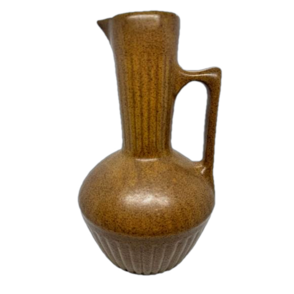 Vintage MCM Monmouth Pottery Brown Stoneware Pitcher with Handle